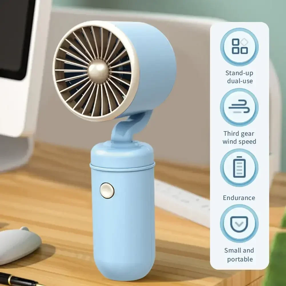 Portable Pocket Fan USB Charging Rechargable Summer Cooling Fan for Home Outdoor Office Handheld Mini Fan