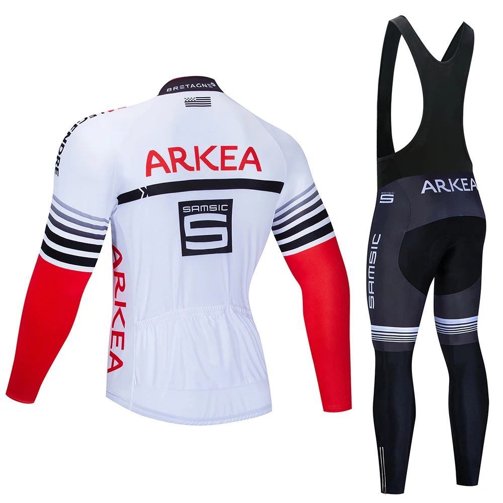 ARKEA-Thermal Fleece Cycling Clothes for Men, Long Sleeve Jersey Set, MTB Bicycle Clothing, Winter