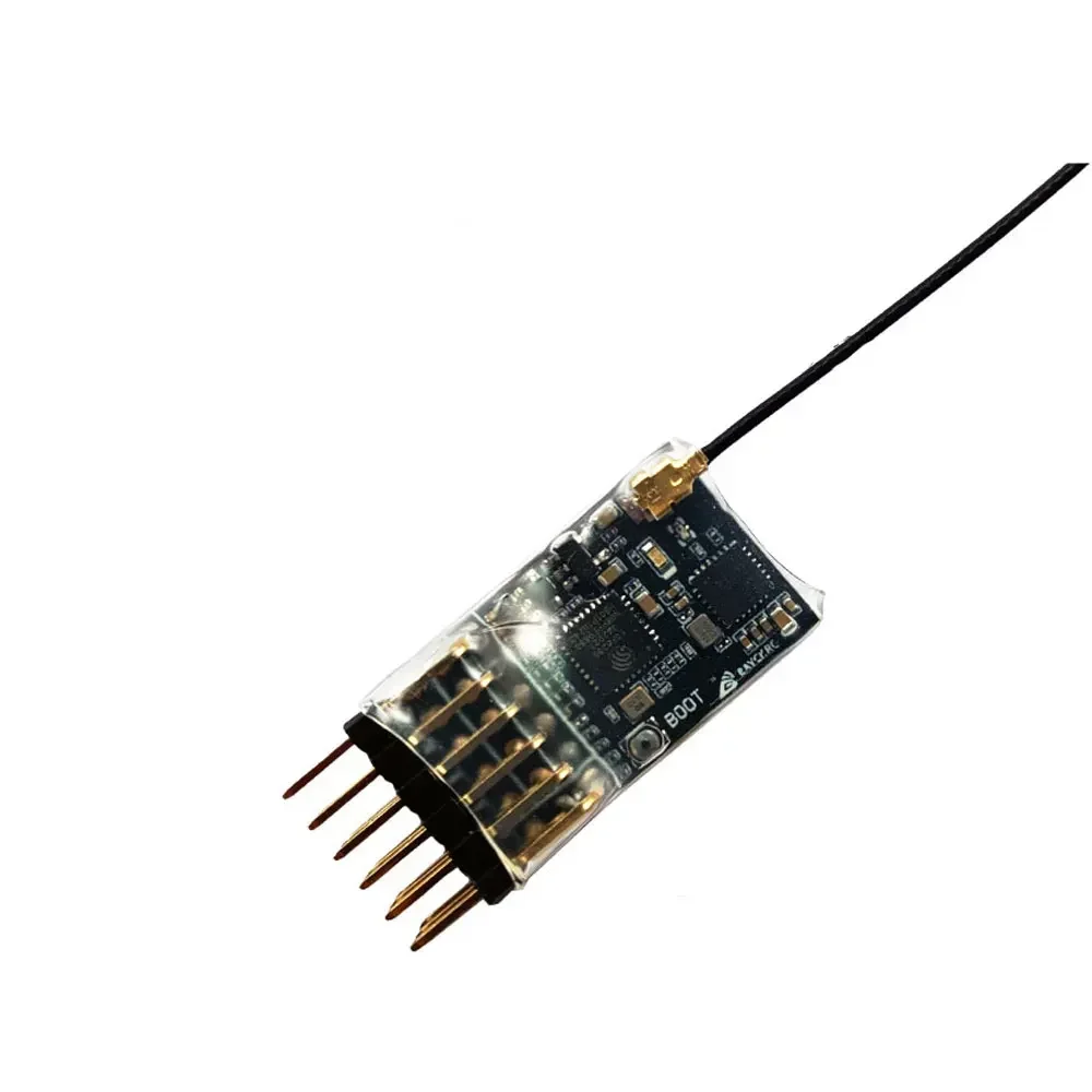 ELRS 2.4G 5CH PWM ExpressLRS Receiver with 2.0dBi 2.4G Copper Pipe Antenna Support ELRS 3.0 PWM/CRSF Protocol for RC FPV Drone