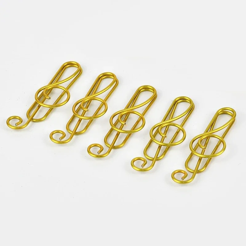 20/40Pcs Creative Music Note Shaped Creative File Clamp Paper Clip Bookmark Holder Paper Decorative Clip for Office School Home