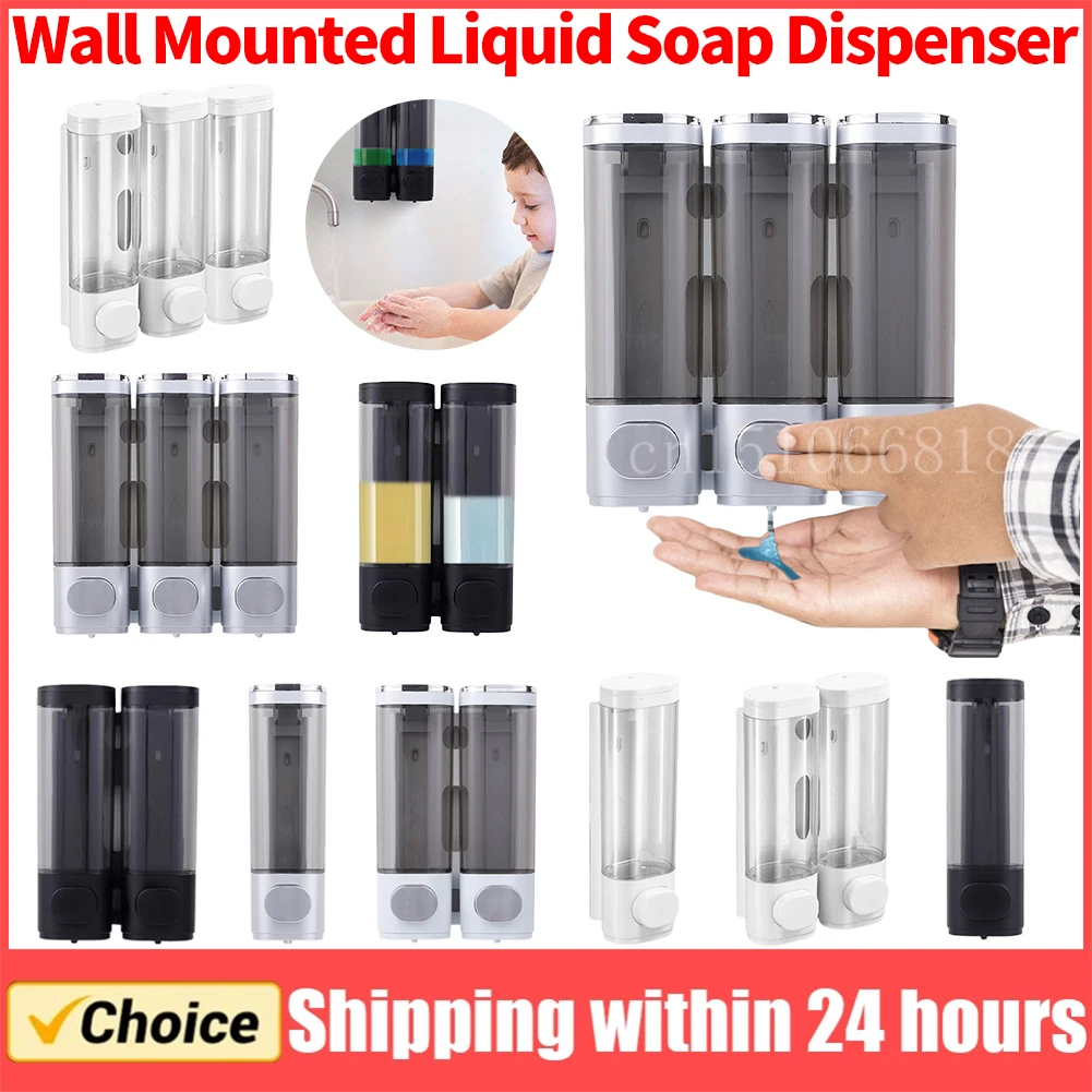 

Shampoo and Conditioner Dispenser 3 Chamber Shower Soap Dispenser Wall-Mounted Shower Dispenser for Bathroom Kitchen Hotel