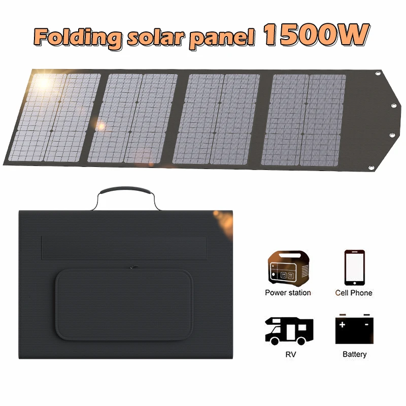 2000w 1500w 1000w 500w Foldable Solar Panel Flexible High Efficience Travel & Phone & Boat Portable 12V  Solar Panel Kit