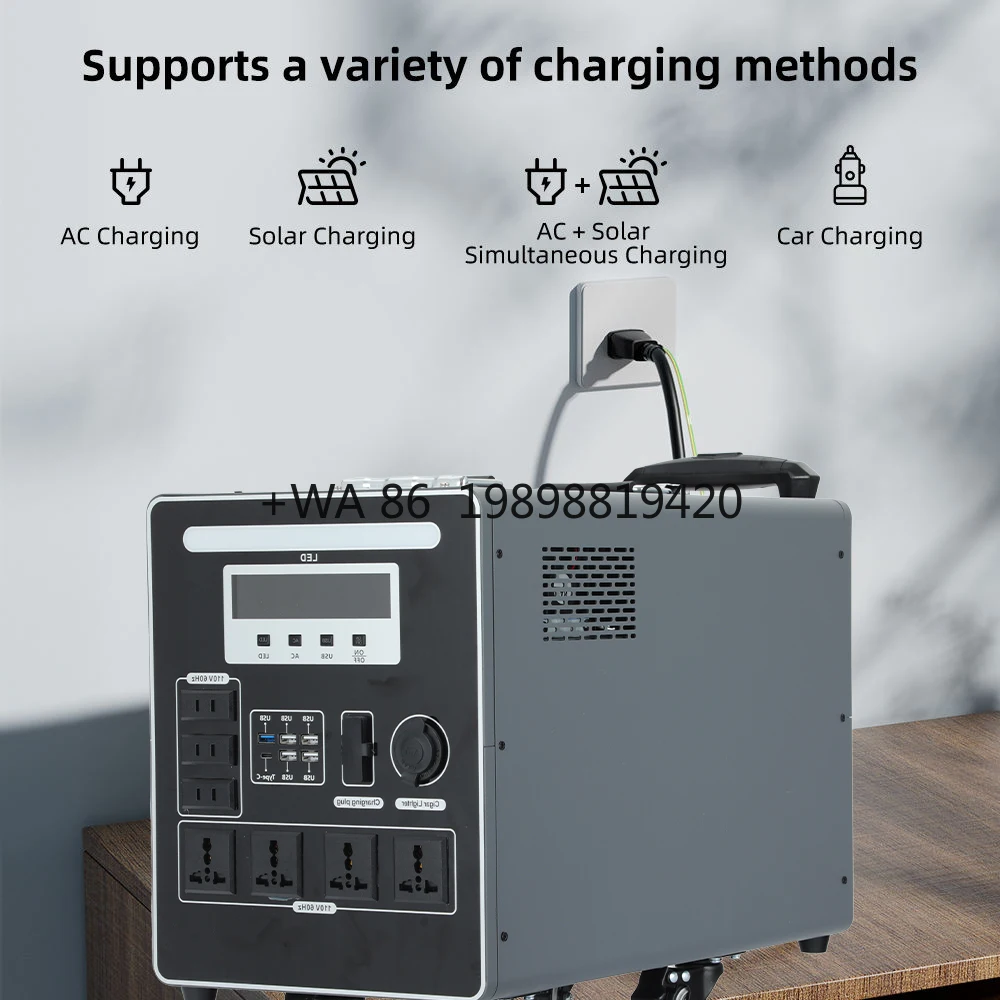 Portable 3000W Home Backup Power Station 5000W Solar Energy System Inverter Battery MPPT Controller External Battery Solar Panel