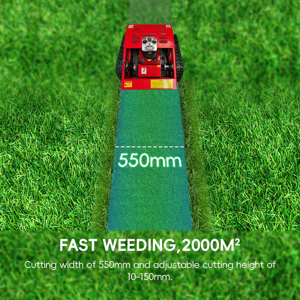 DE Stock Gasoline Lawn Mower 550mm Grass Cutting Robot Gasoline Mower with Remote Control for Lawns Wasteland