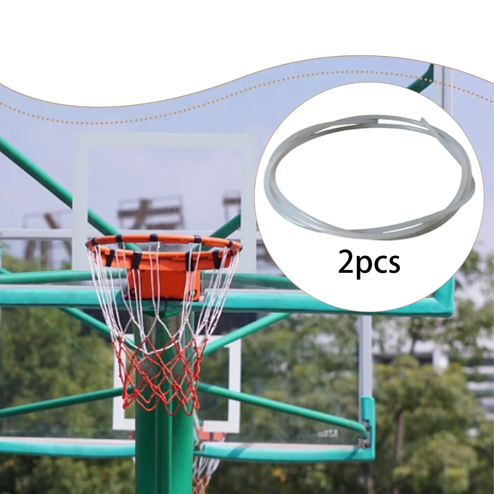 Corde de panier de basket-ball 2 pièces, corde de filet de basket-ball polyvalente haute résistance pour usage extérieur,