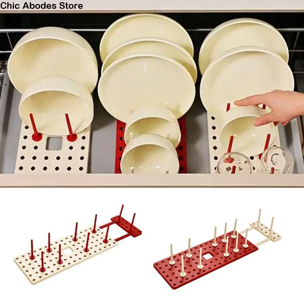 

Practical Telescopic Dish Plate Drying Rack Removable Adjustable Bowl Storage Rack Plastic Anti-slip Cup Drying Rack for Home