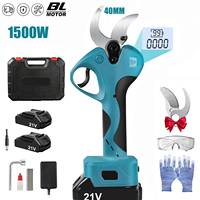1500W Brushless Cordless Electric Pruner Pruning Shears Fruit Tree Bonsai Pruning Branches Cutter Power Tool With 2PCs battery