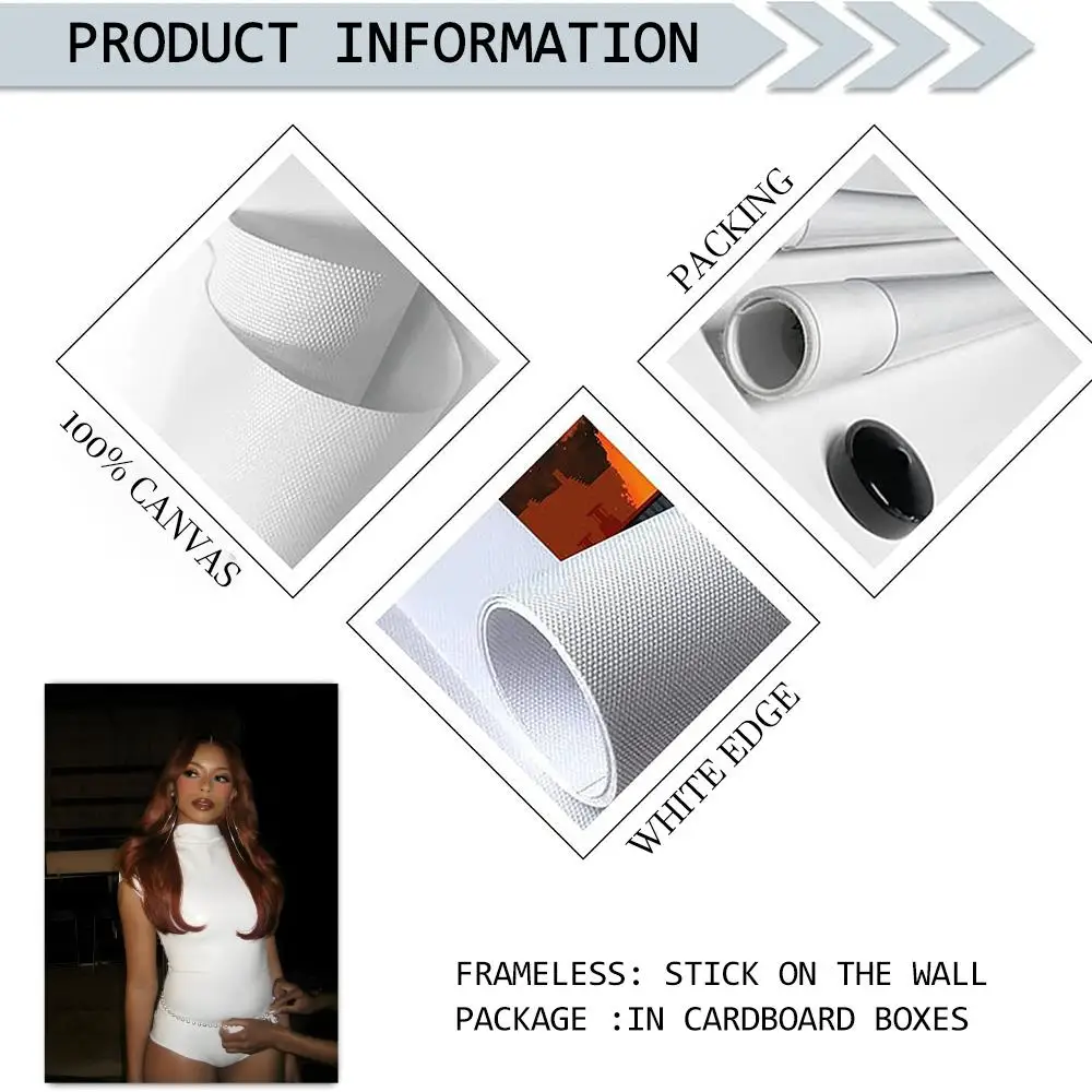 Super Star R-ravyn Lenae Painting Calligraphy HD Poster Canvas Painting Wall Art Decor for Home Office  Living Room  Gift