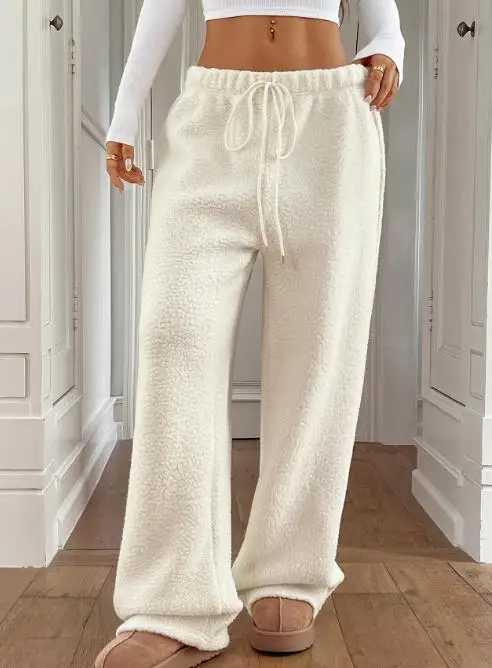

2025 Elegant New Fashion Autumn and Winter Casual Style Solid Color Straight Leg Long Pants Bottoms Women's Clothing