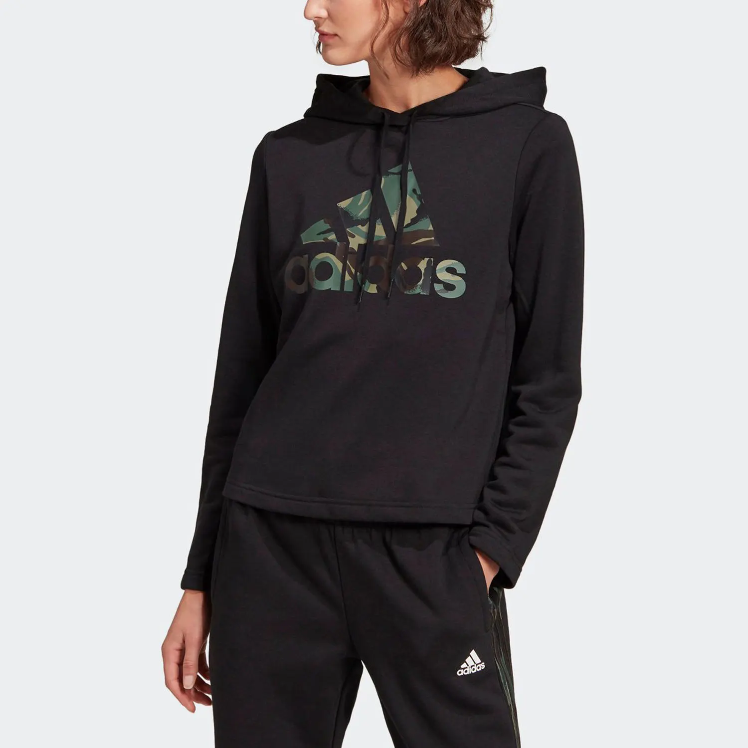 

Оригинальный женский модный тренировочный топ с капюшоном Adidas GL7554