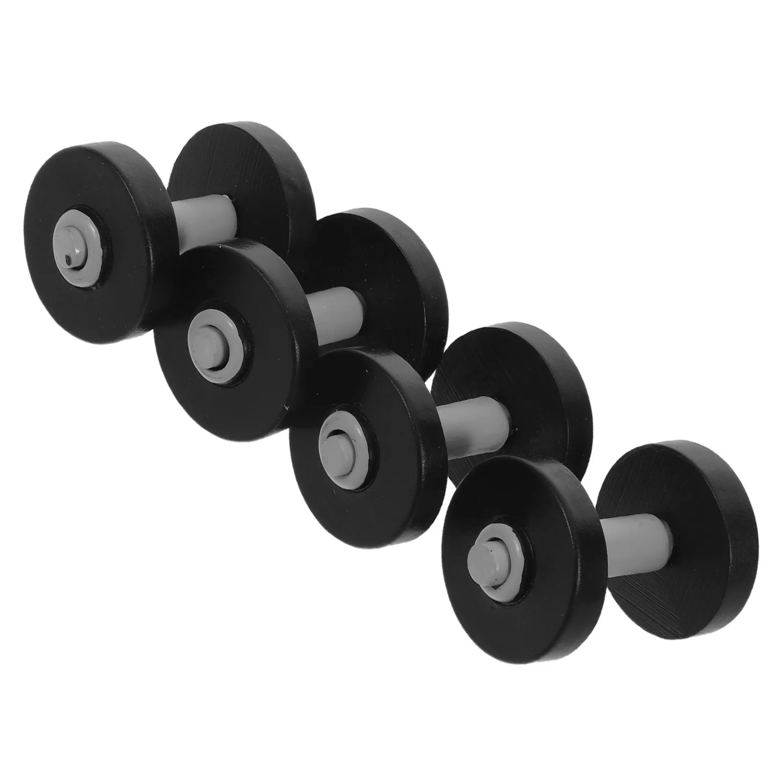 Ensemble de 4 haltères miniatures réalistes pour maison de poupée, accessoires de fitness, petits accessoires de gym - Mini