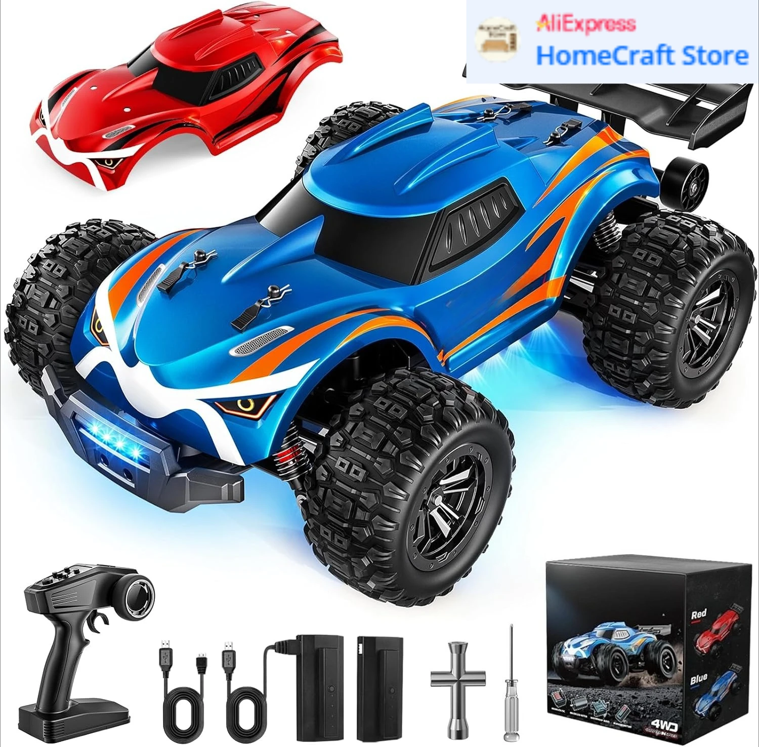 

1/16 Brushless Fast RC Cars for Adults - Max 64KM/H Off Road Remote Control Car - High Speed 4X4 All Terrain RC Monster Trucks