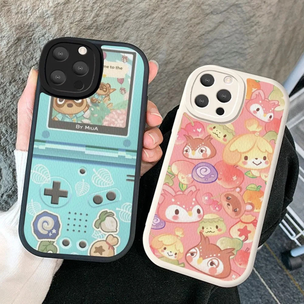 

A-Animals-C-Crossings Phone Case Hard Leather For iPhone 14 13 12 Mini 11 14 Pro Max Xs X Xr 7 8 Plus Fundas