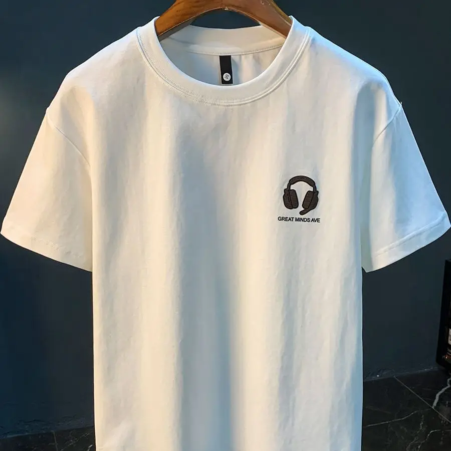 Men's Clothing Printed Short Sleeve T-Shirt Unisex Xinjiang Cotton Sweat Absorbing Breathable Lightweight Comfortable Everyday