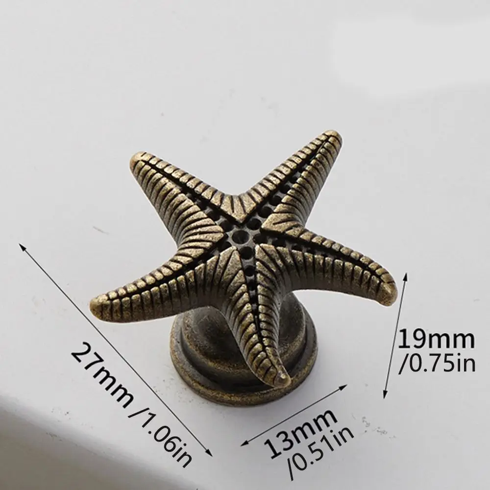 Creativity Single Hole Antique Cabinet Knob Zinc Alloy Butterfly Door Pull Handles Vintage Starfish Drawer Knobs Dresser