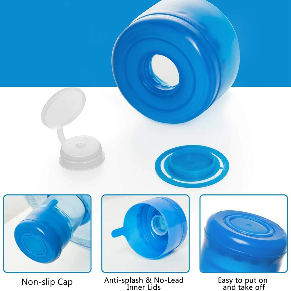 30 Pack Non-Spill Bottle Caps Anti Splash Bottle Caps Reusable for Water Reusable Lids for Water Dispenser