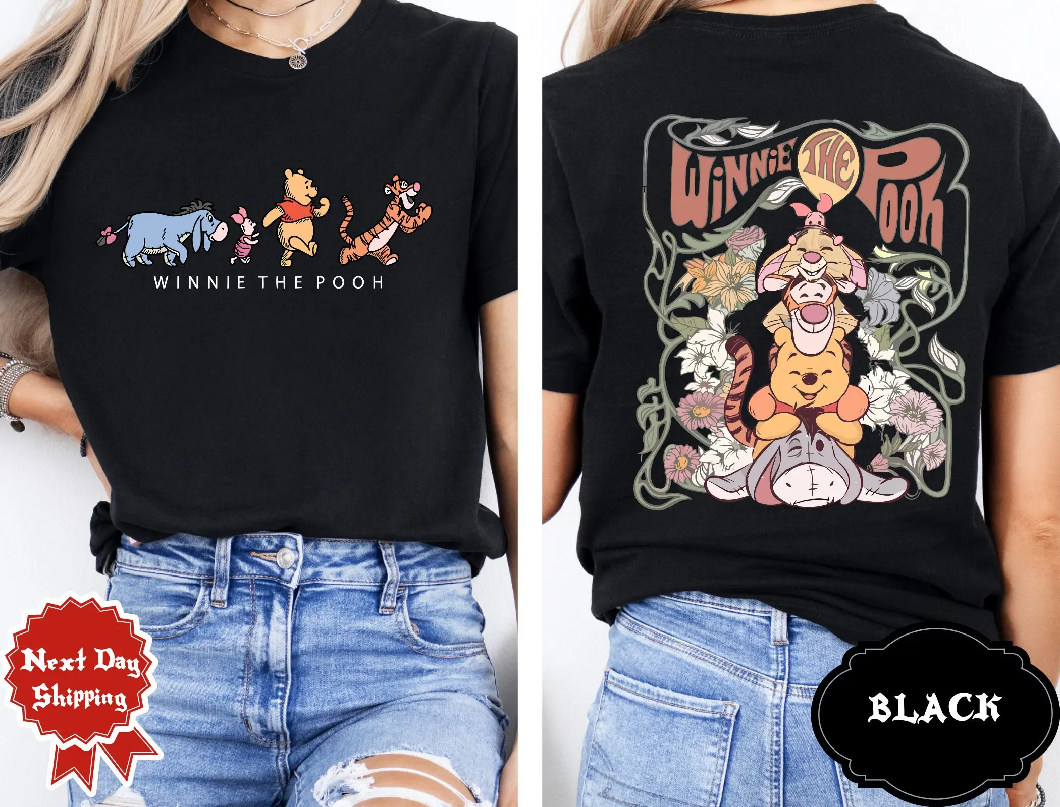 Camiseta de Winnie The Pooh, camiseta de Pooh y amigo, estampado de moda de Disney para mujer, Camiseta de algodón deportiva cómoda y transpirable de verano