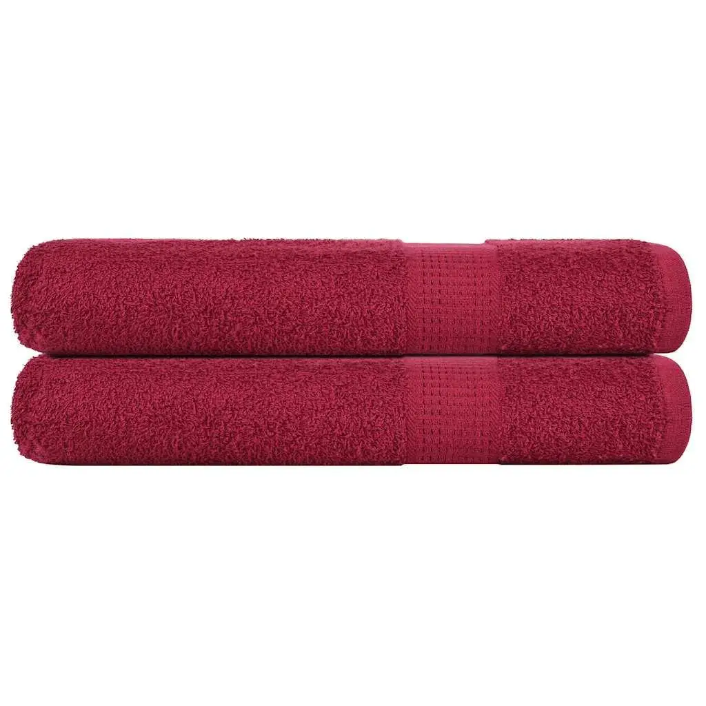 2-Piece Bordeaux Cotton Towels, 100x200cm, 360gsm - Soft & Absorbent, Perfect for Home & Spa