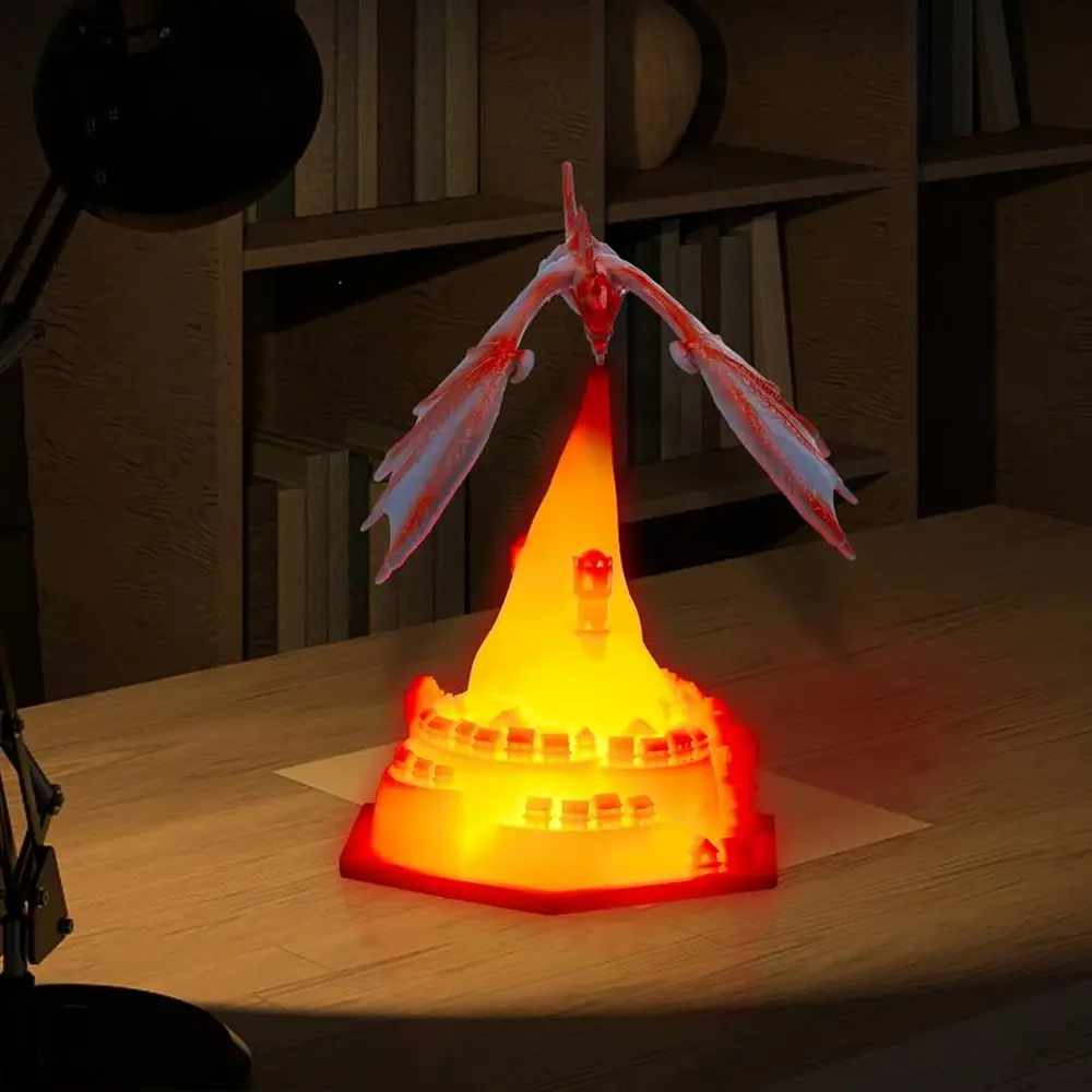 

3D Print Room Decor LED Fire Dragon Ice Dragon Lamps Home Desktop Rechargeable Night Lamps Best Gift Children Family Home Decor