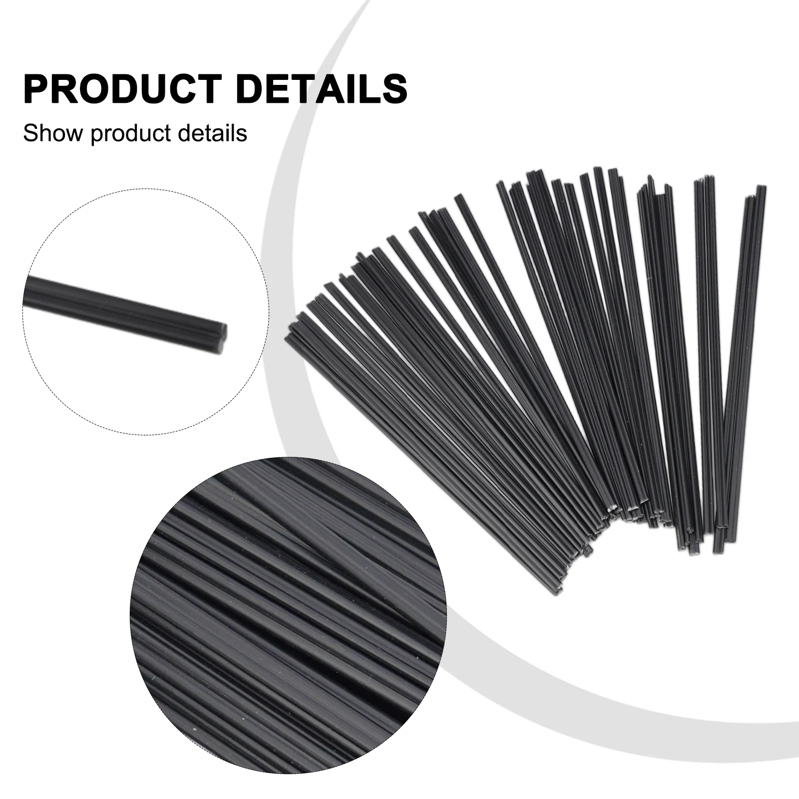 

40pcs 200mm PP/ABS/PVC/PE Black Plastic Welding Rods Welding Sticks Plastic Welder Gun Car Bumper Repair Welding Supplies