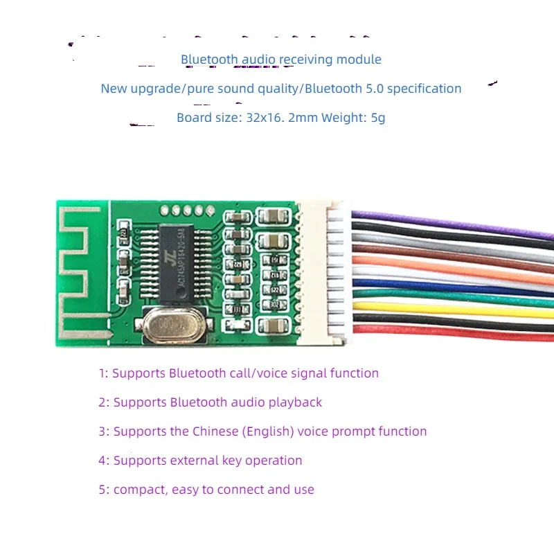 Audio Receiver Module Wireless Circuit Receive Board Stereo High Quality Sound Output