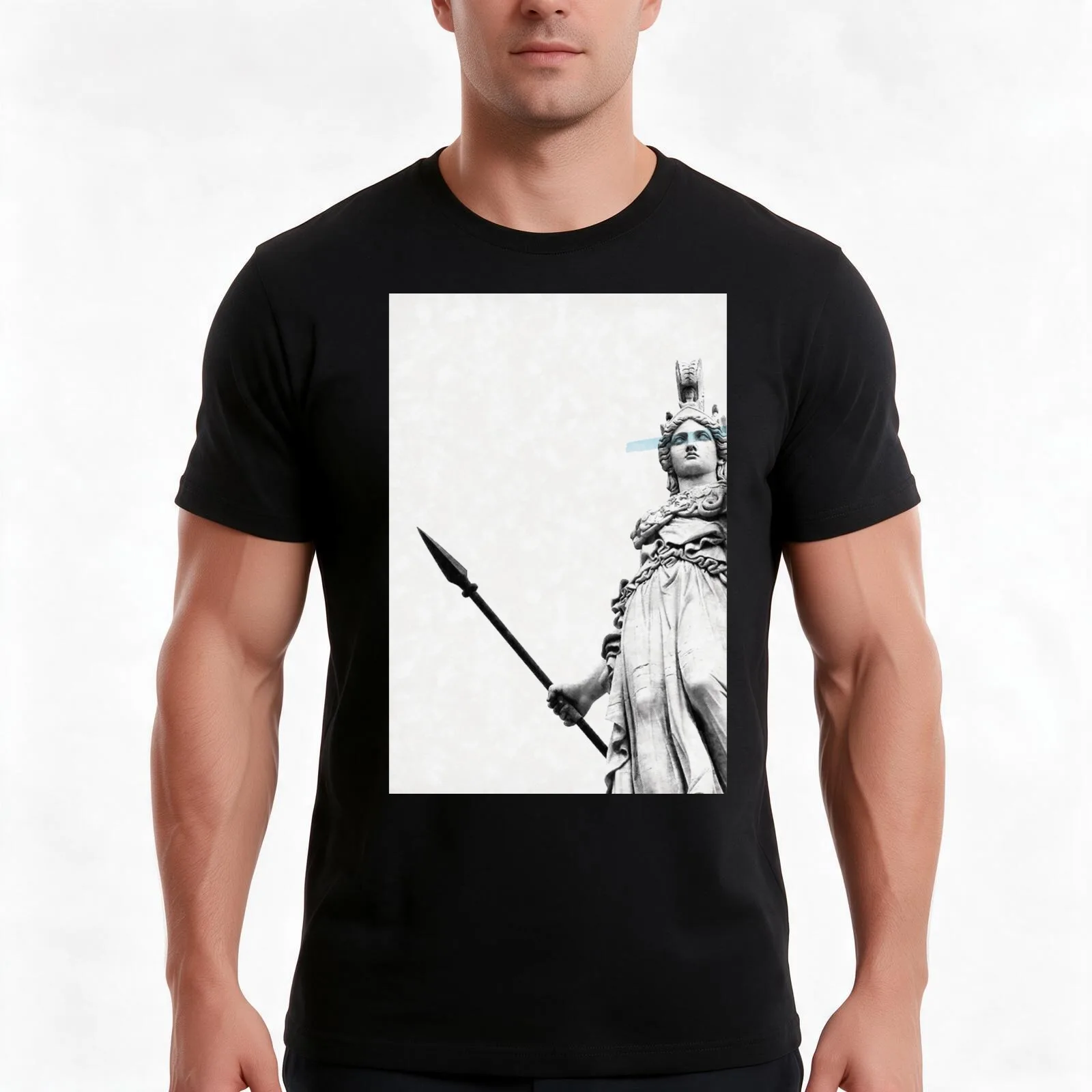 Athena the goddess of wisdom T-Shirt, Summer Casual Cotton Tee, Oversized Streetwear Tops, Vintage Graphic Print, 100% Cotton
