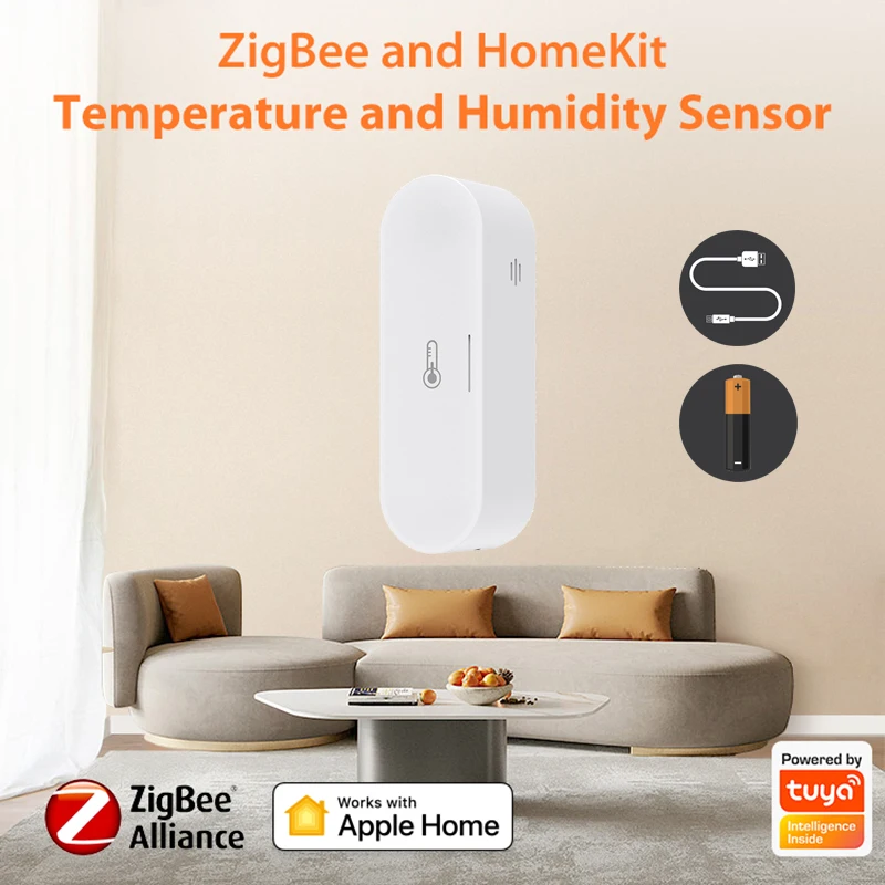 

HomeKit Tuya ZigBee Temperature And Humidity Sensor Smart Home Indoor Hygrometer Controller Works With Smart Life Alexa Google