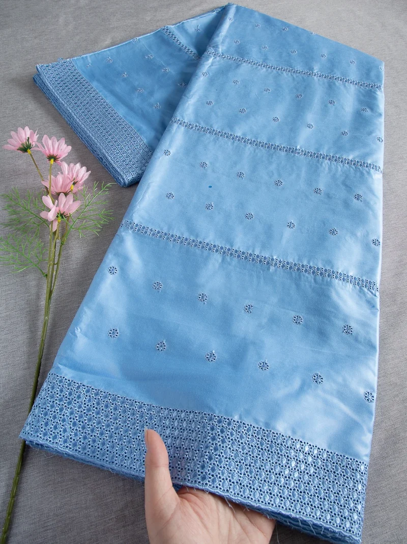 

African Swiss Voile Lace Fabric Dubai High Quality 5Yards Nigerian Cotton Dry Lace Fabric for Diy Sew Clothes Men's fabric 4662