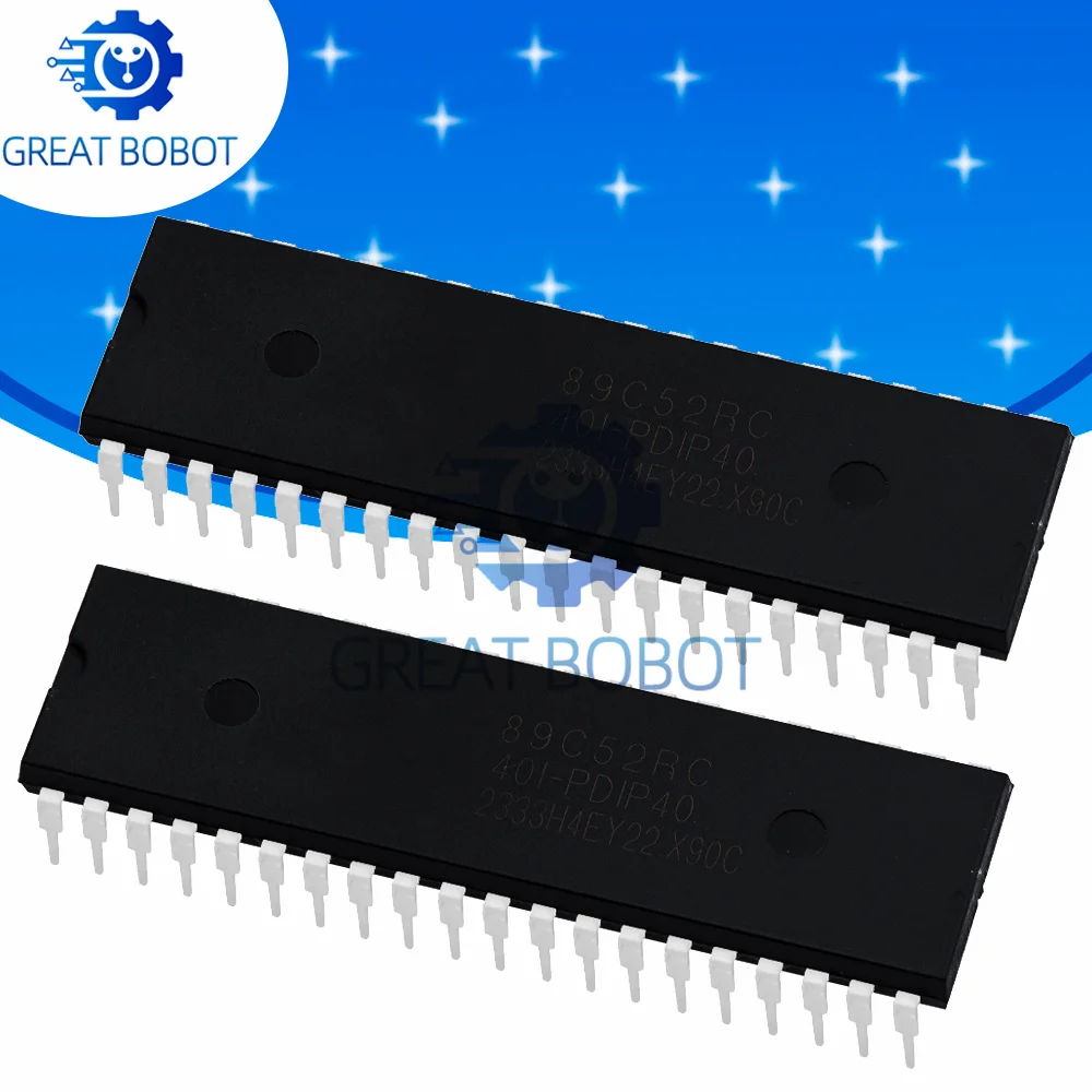 STC89C52RC-40I-PDIP40 DIP-40 Microcontroller Chip STC89C52 1Piece