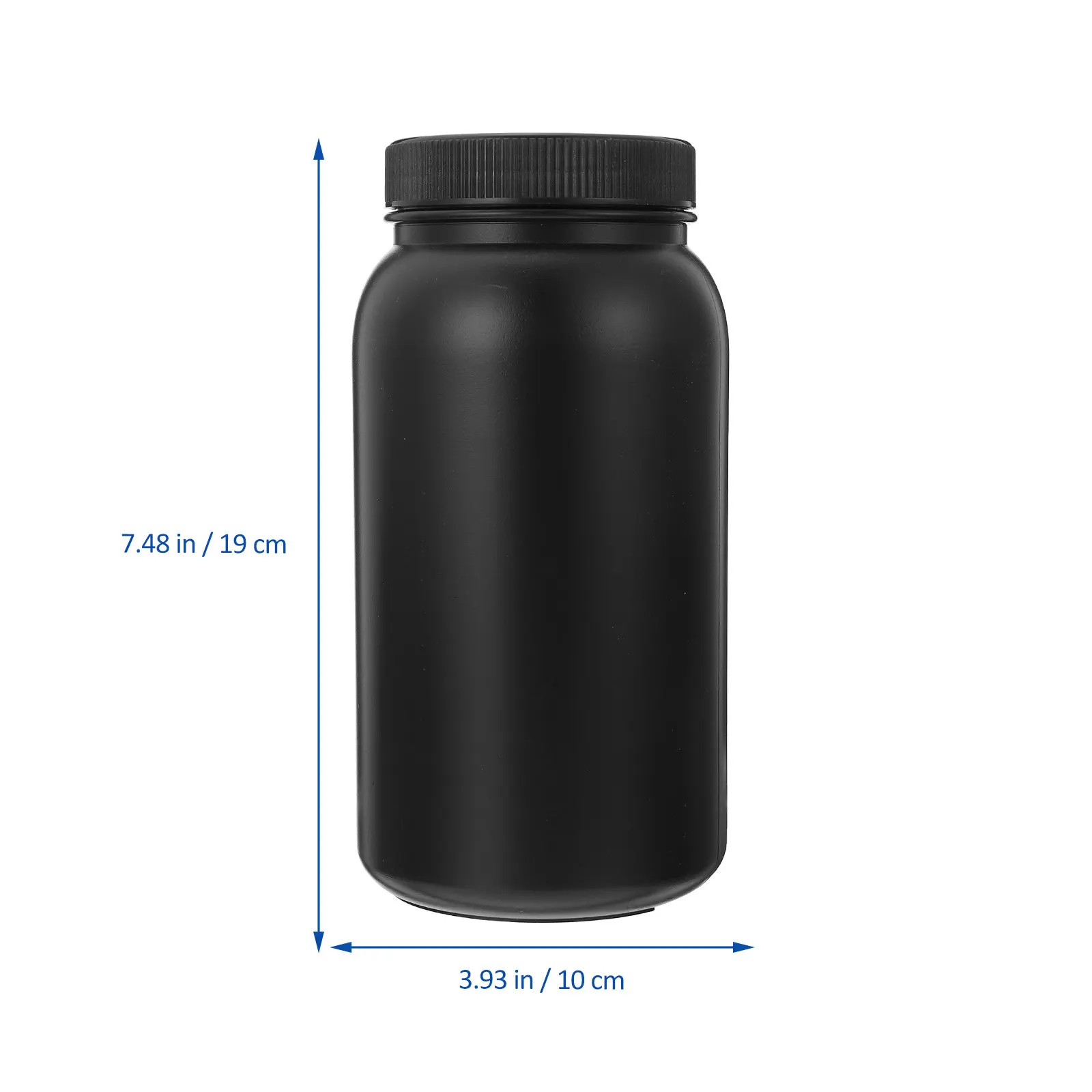 1Pcs 1000Ml Laboratory Reagent Bottle Black Wide Mouth Plastic Chemical Bottle Precision Molded Smooth Surface Leakproof Cap