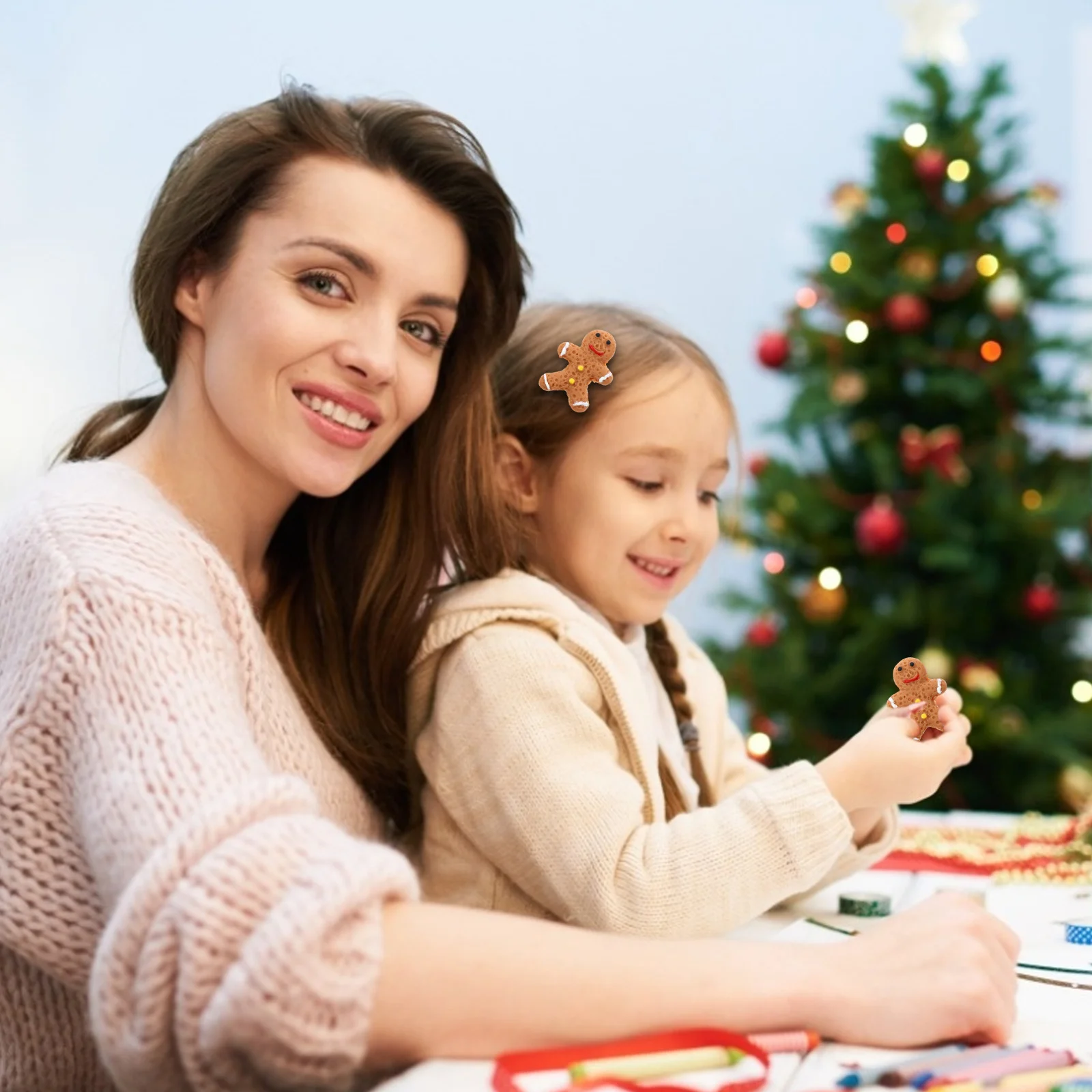 

40Pcs Christmas Resin Accessories Small Exquisite DIY Charms for Hairpin Ornament Craft Kit Festive Decoration Supplies