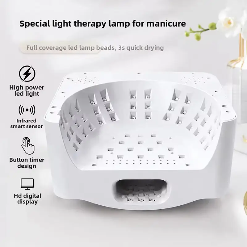 New Nail Dryer 268W 2 in 1 Dual Zones Sensor UV LED Nail Lamp with Fast Curing Dryer for Salon & Home Use Portable Plug-in Style