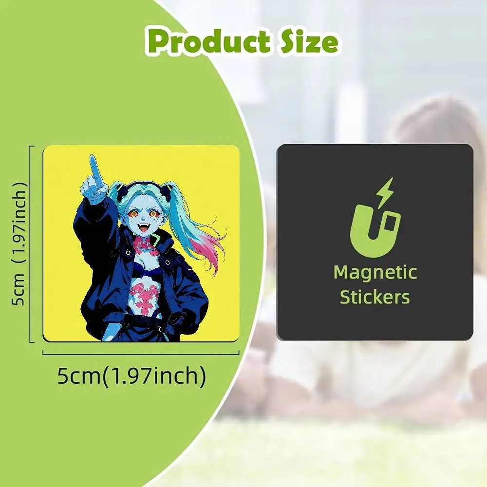 FOR C-Cyberpunk Rebecca Fridge Magnet Personalized Magnetic Durable Plastic Square Picture Surface Fridge Magnets