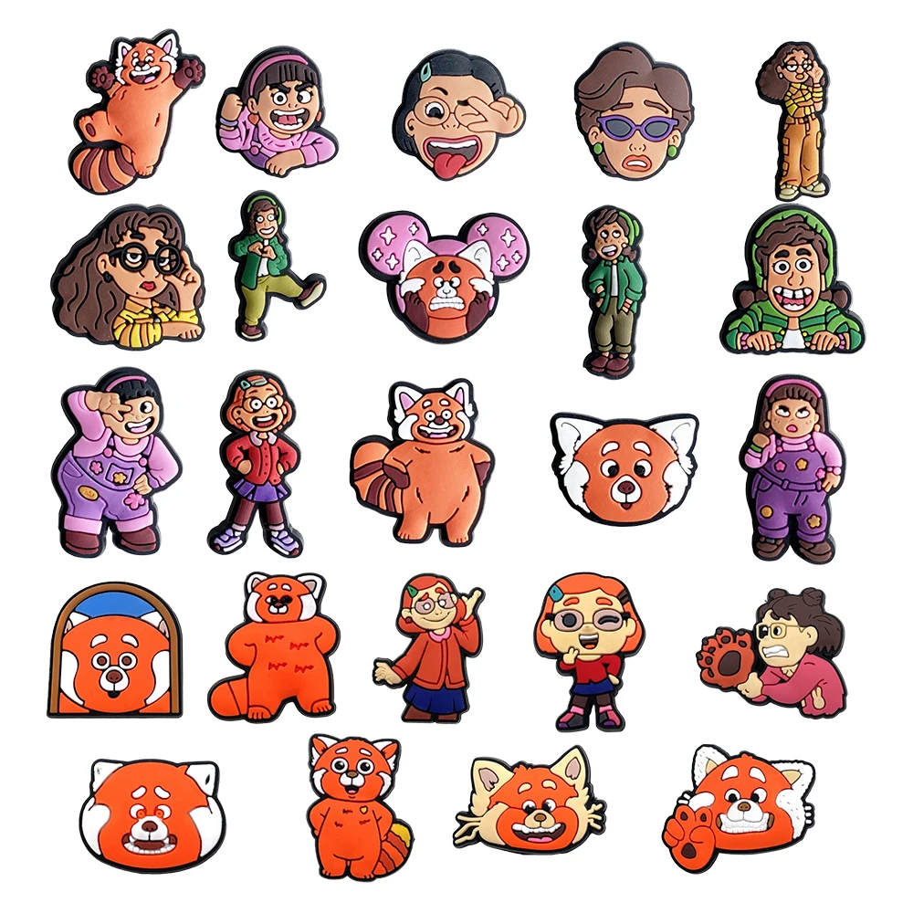 Disney Rothaariges Panda-Mädchen, 9–100 Stück Schuhanhänger |   Niedliche PVC-Accessoires für Clogs und Sandalen |   Kinder DIY Dekoration Party Weihnachtsgeschenk