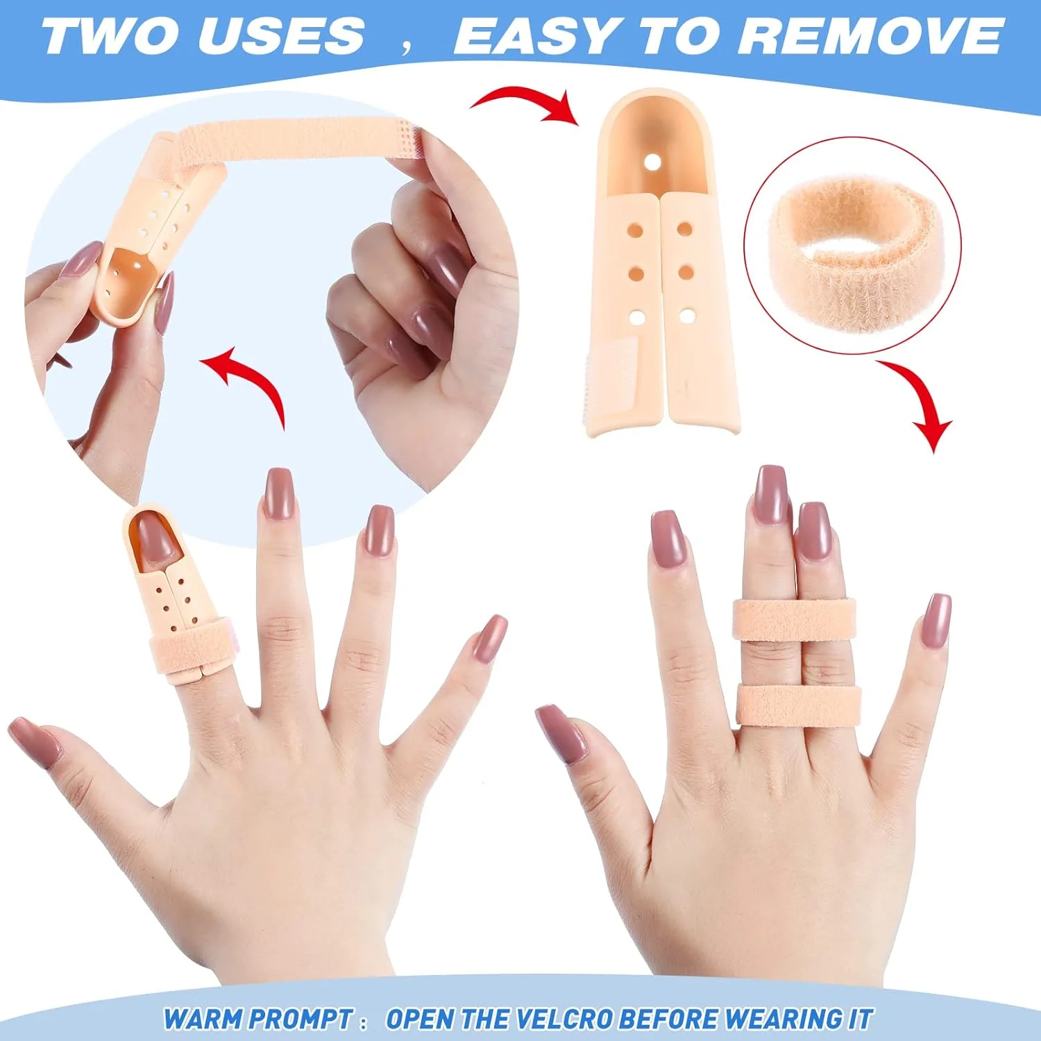 

Finger Splint Finger Support Brace for Broken Fingers Straightening Arthritis Knuckle Immobilization