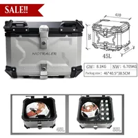 45L Motorcycle Tail Box Aluminum Universal Top Rear Luggage Tool Cases for R1200GS R1250GS F800GS F850GS G310gs F750gs