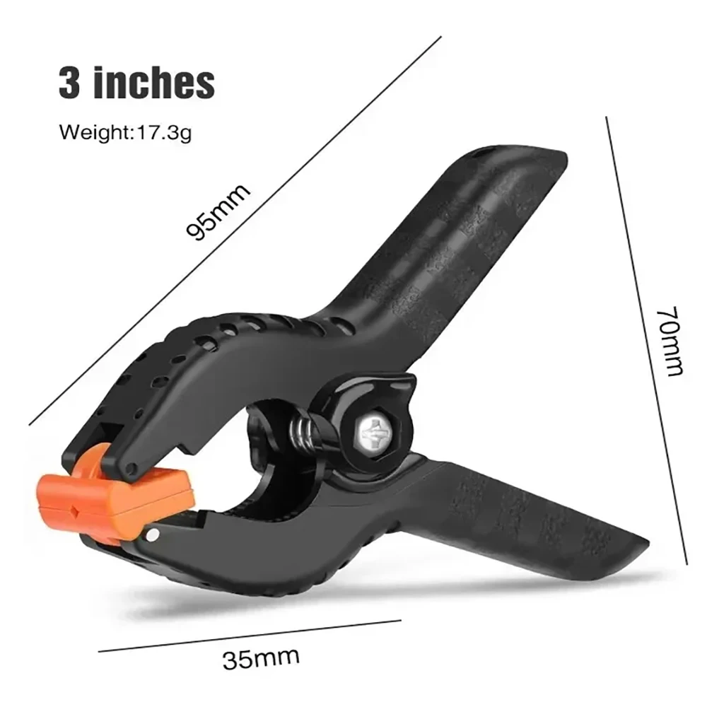 6Pcs 3 inch Heavy Duty Plastic Spring Clamps,Canvas paper painted screen clip,Photography Tool Background clip，Woodworking Clamp
