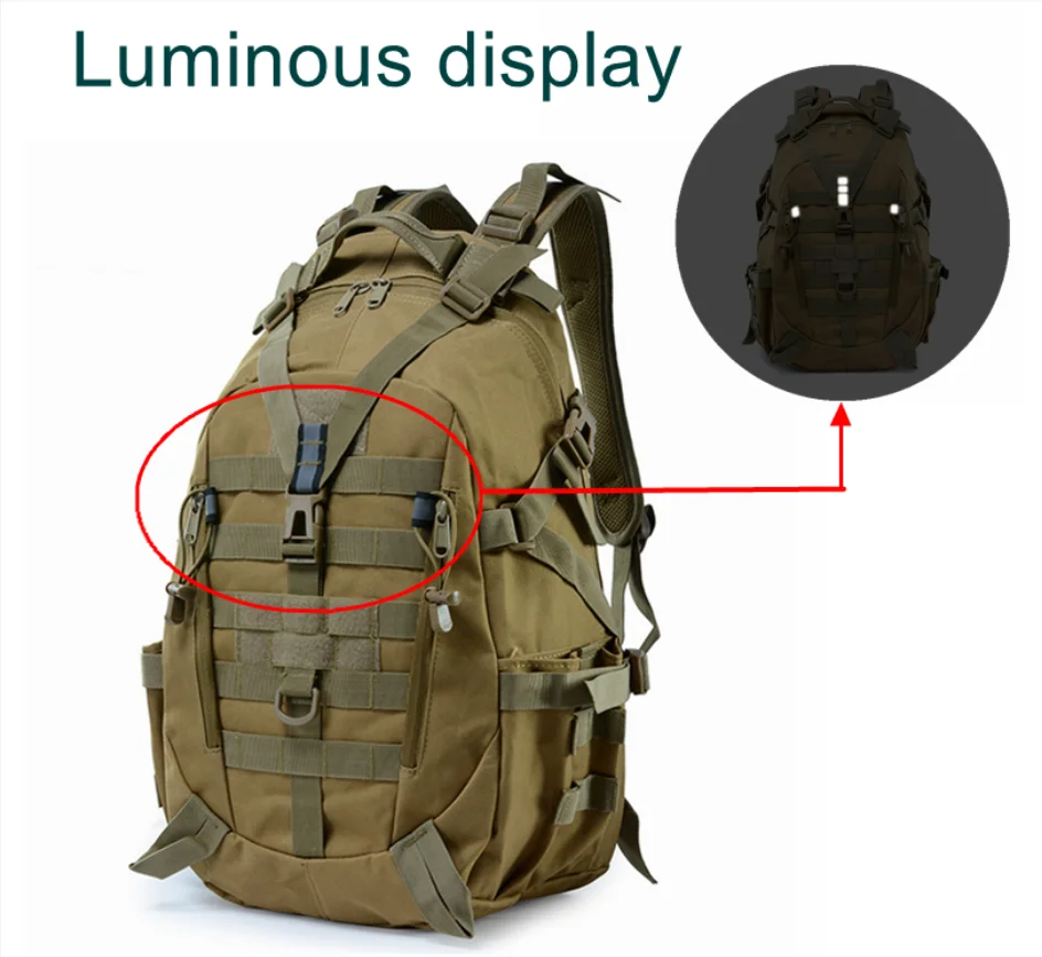 

25L Capacity Backpack Waterproof 900D Oxford Tactics Molle Army Bag Men Backpack Rucksack for Hike Travel Backpacks