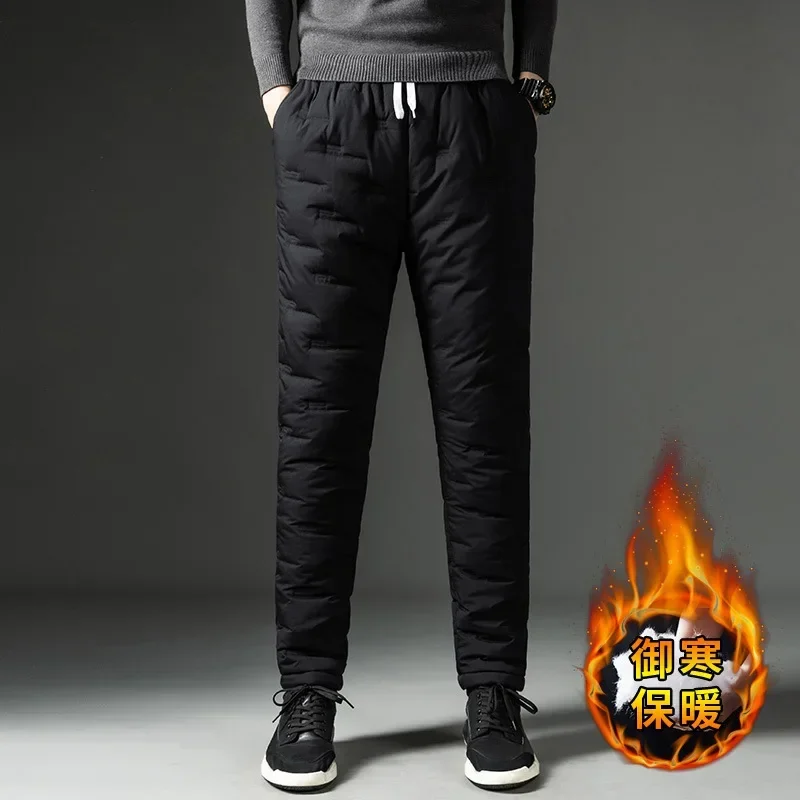 Baggy Cotton Pants Men Winter Windproof Sweatpants Thickened Warm Large Size Casual Pants Men Clothing Joggers New