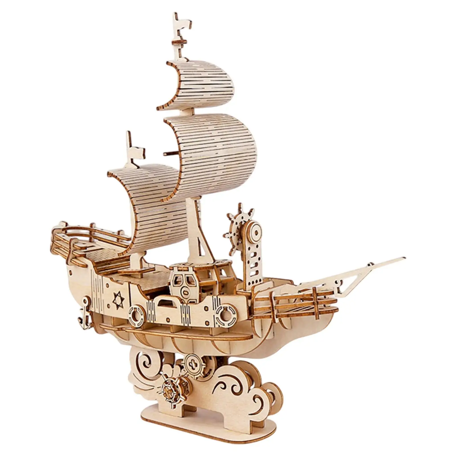 3D Sailboat Puzzle Model Training Toy Home Decoration Handmade Handcrafts Jigsaw Puzzle for Birthday Gift Decoration Holiday