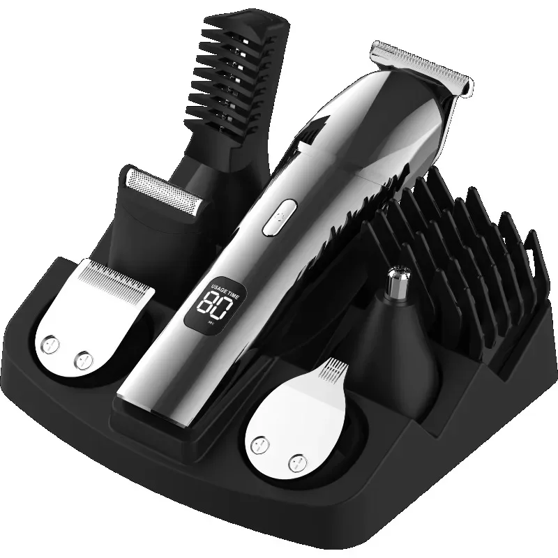 

Professional Electric Cordless Haircut High Power Low Noise Charging Barber Shop Metal Haircut Kit