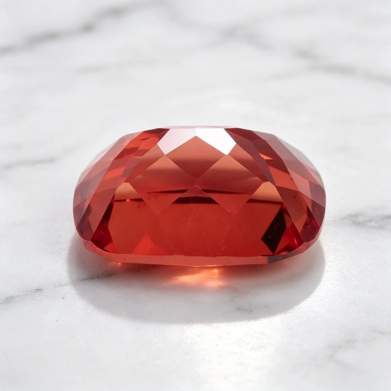 Lab Grown Sapphire Sunset Red Rectangular Cushion Shape Gemstone for DIY Ring Necklace Earrings Making Selectable Certificate