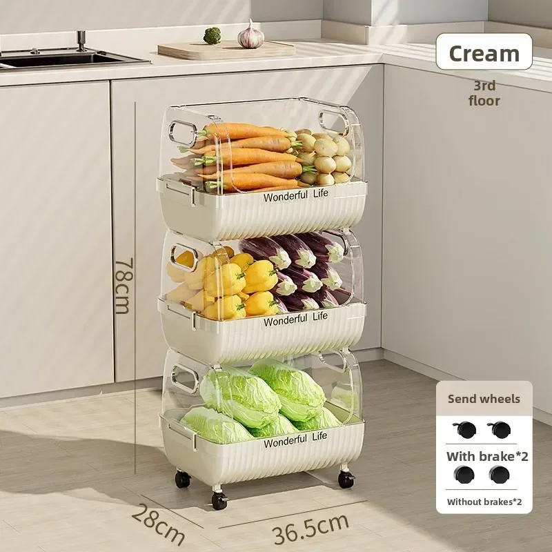Factory Trolley Snack Rack Household Storage Rack Floor Removable Multi-layer Storage Rack