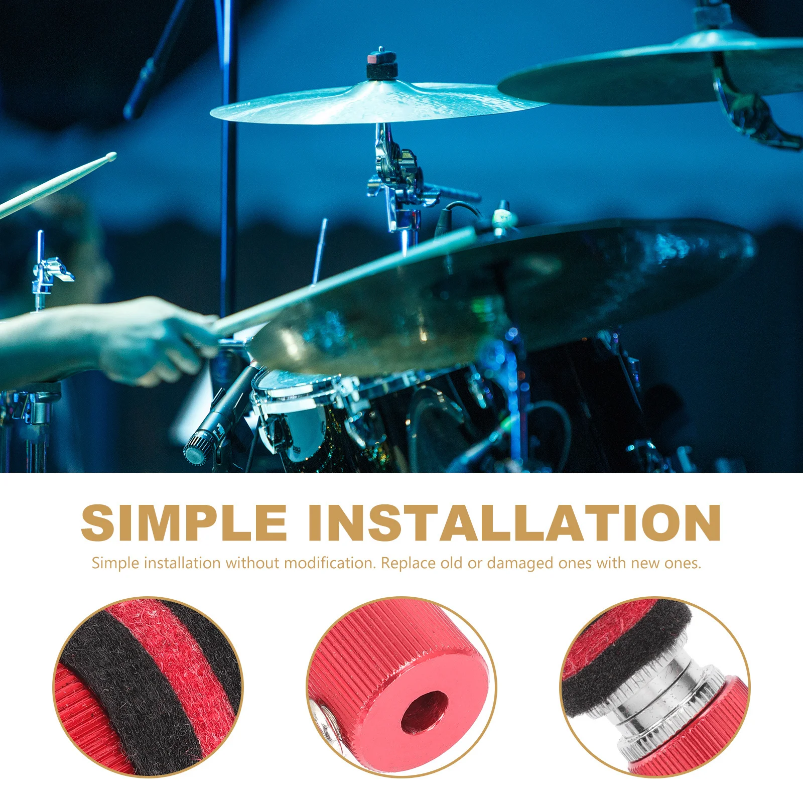 

Cymbal Hi-Hat Clutch For Drum Set Aluminum Alloy Drum Parts Durable Percussion Accessories Easy Install Compact Portable