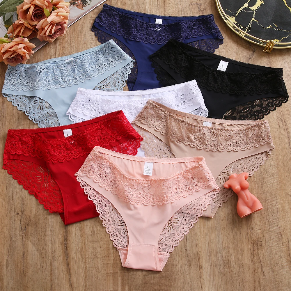 WarmSteps Dámské krajkové kalhotky Bezešvé spodní prádlo pro ženy Luxusní spodní prádlo Intimní dámské spodní prádlo Slipy Se středním pasem - náhled 5