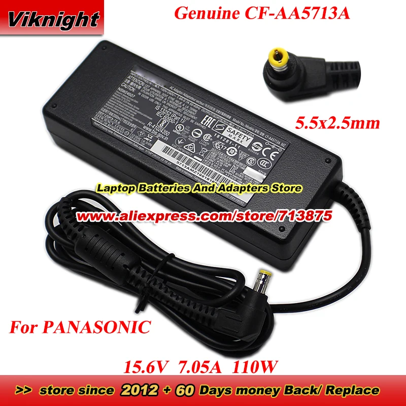 

Original CF-AA5713AE AC Adapter 15.6V 7.05A 110W 5.5x2.5mm CF-AA1633A M5 for Panasonic Toughbook CF-53AACZYDE FZ-Y1 UT-MB5 CF-33