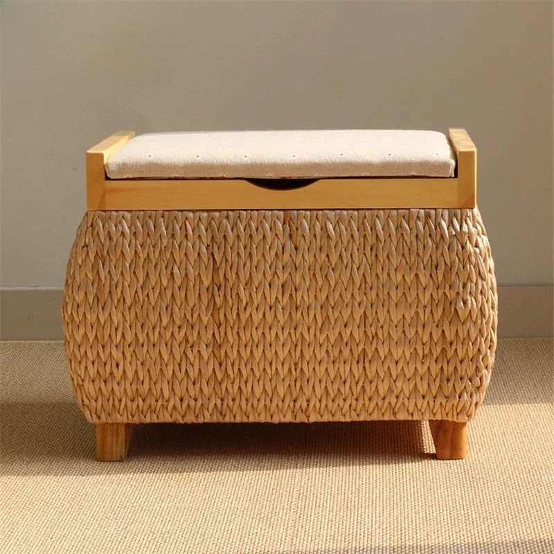 

Solid Wood Shoe Changing Bench Japanese Storage Stool with Seat Function Multifunctional Storage Ottoman Farmhouse Entryway Seat