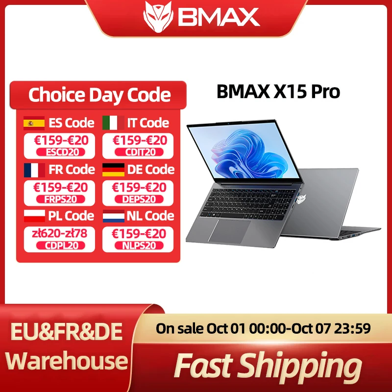 BMAX 15,6" X15 Pro 16 GB RAM 512 GB SSD Intel N95 CPU Windows 11 Notebook 1920*1080 Dual Wifi USB PC laptop DDR4