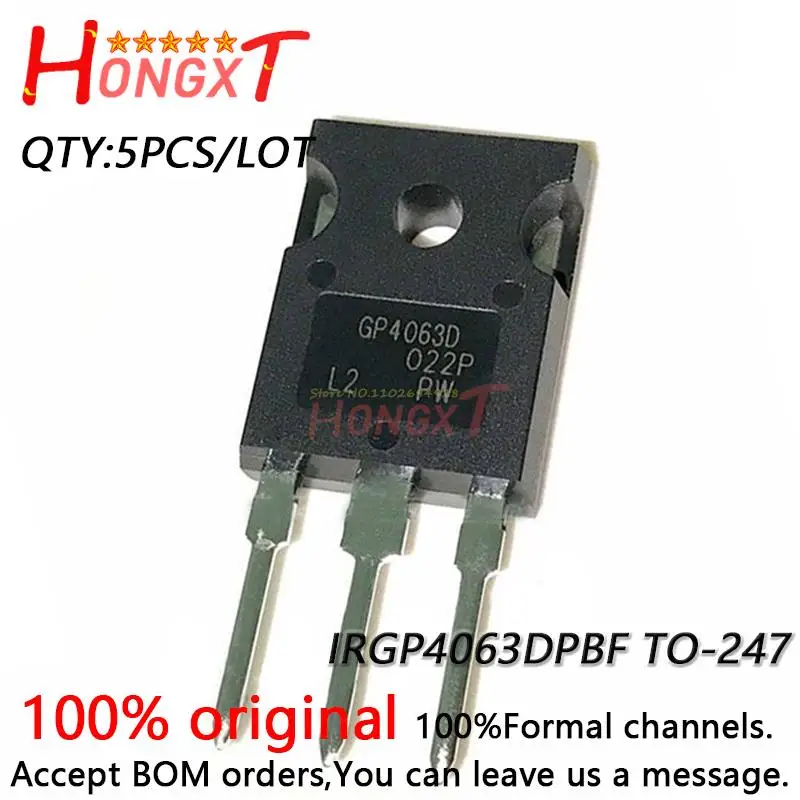 

5PCS 100% NEW Original GP4063D IRGP4063D IRGP4063DPBF TO-247 ultra fast recovery diode 600V 96A IGBT.