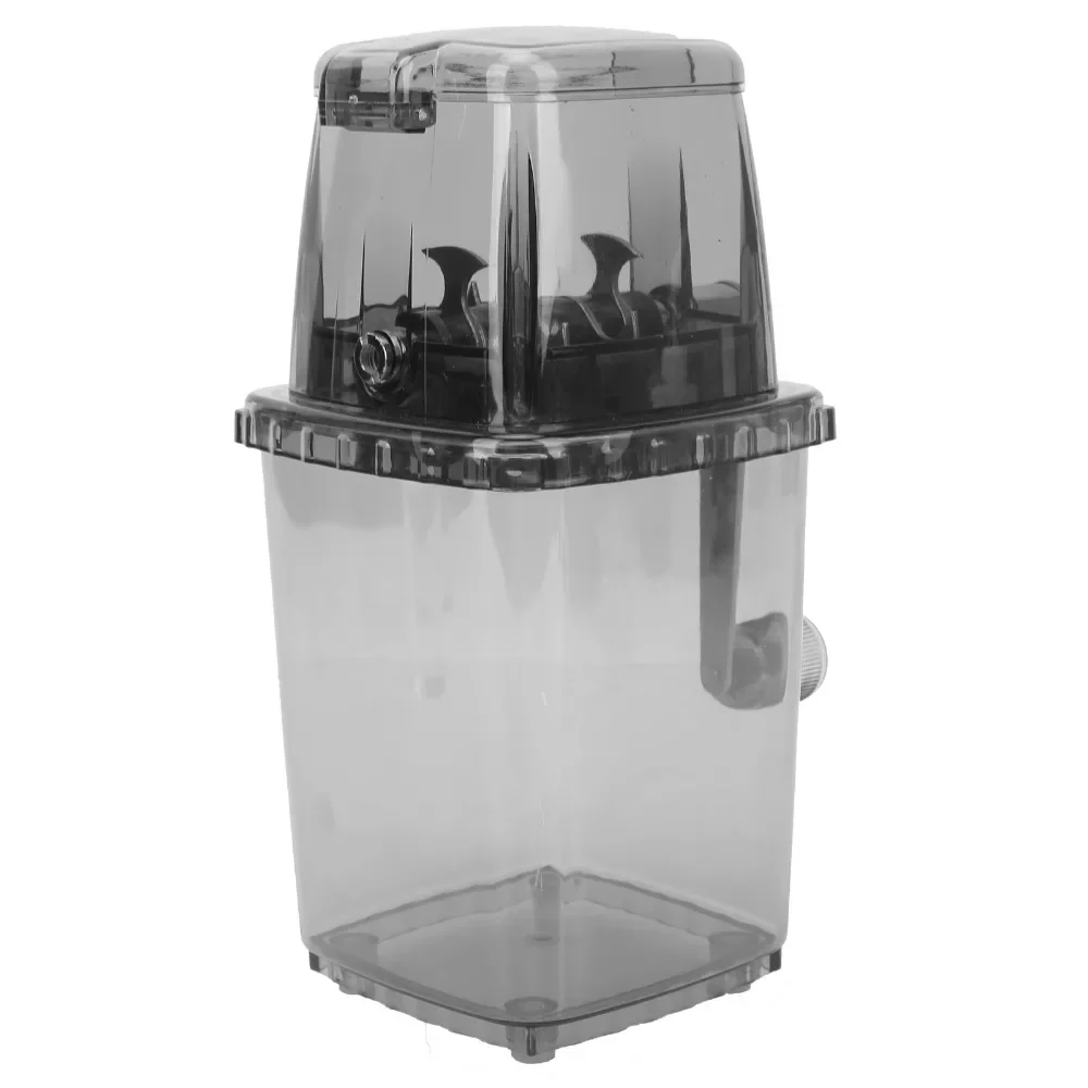 Portable Hand Crank Ice Crusher Transparent Lid Compact Ice Cube Chopper Multifunctional Ice Grinder Machine Slush Drinks Making